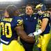 Michigan head coach Brady Hoke embraces safety Thomas Gordon and safety Jordan Kovacs after Michigan beat Michigan State 12-10 at Michigan Stadium on Saturday. Melanie Maxwell I AnnArbor.com